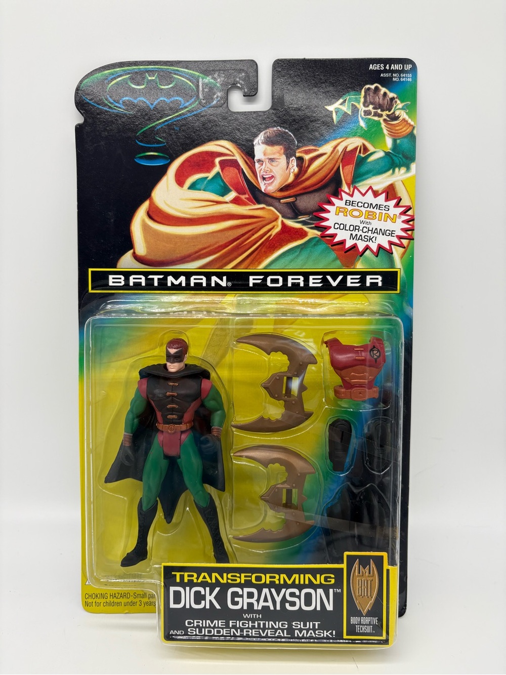 Batman Forever Transforming Dick Grayson Robin Action Figure NIB 1990’s
